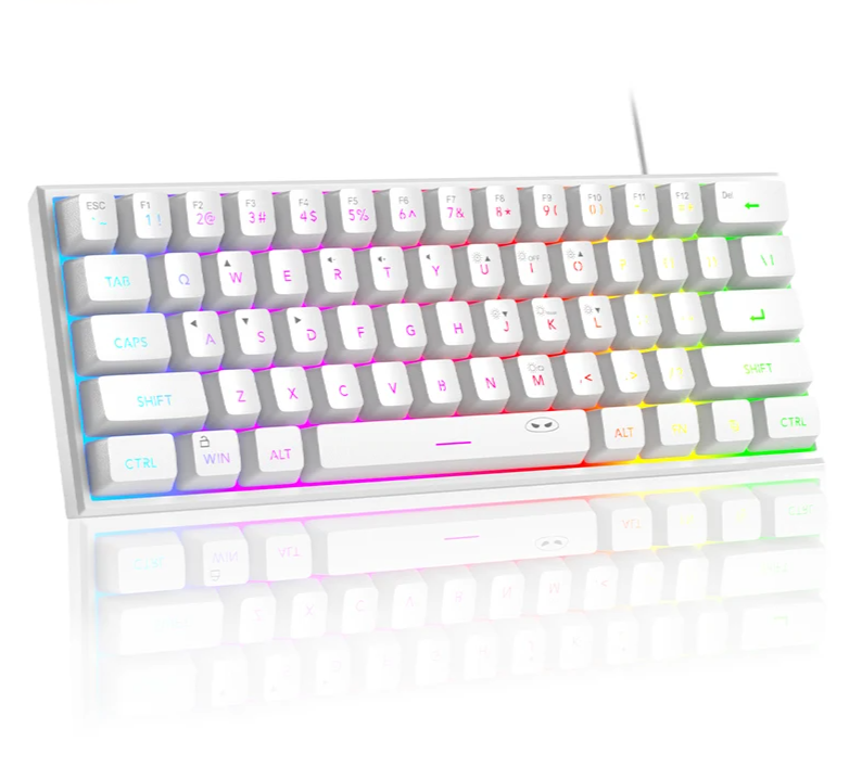 Compact 61-Key RGB Gaming Keyboard for Everyday Practical Use