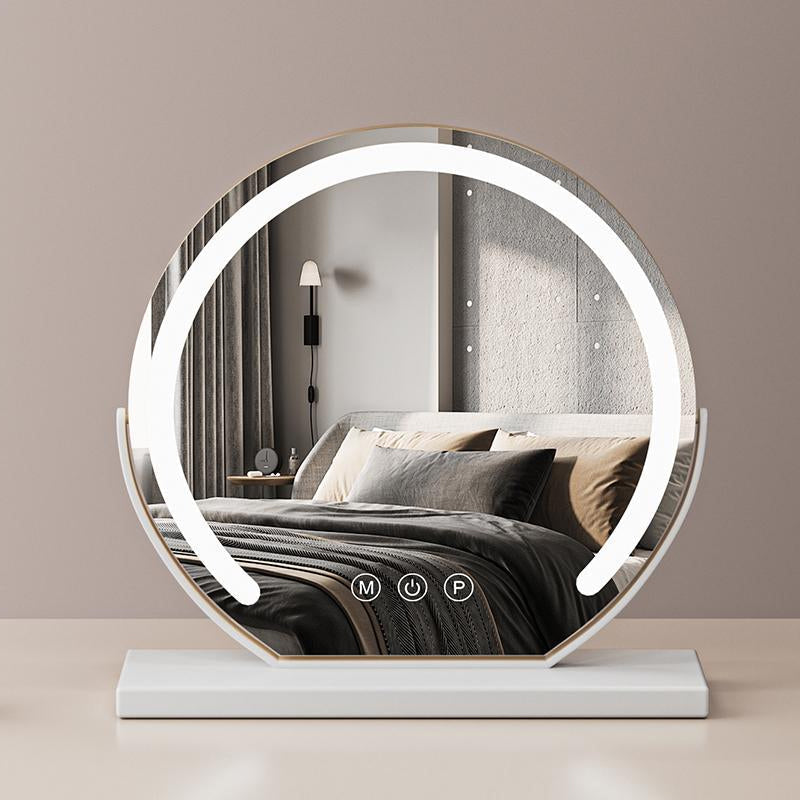 Round LED Vanity Mirror - 3 Light Modes with Touch Dimming