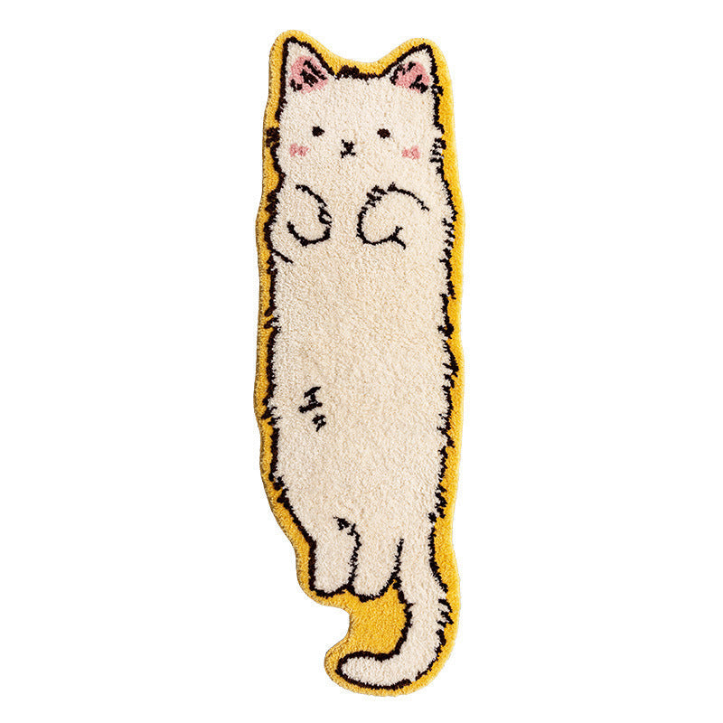 Cat Shaped Area Rug - Tufted Polyester with TPR Backing