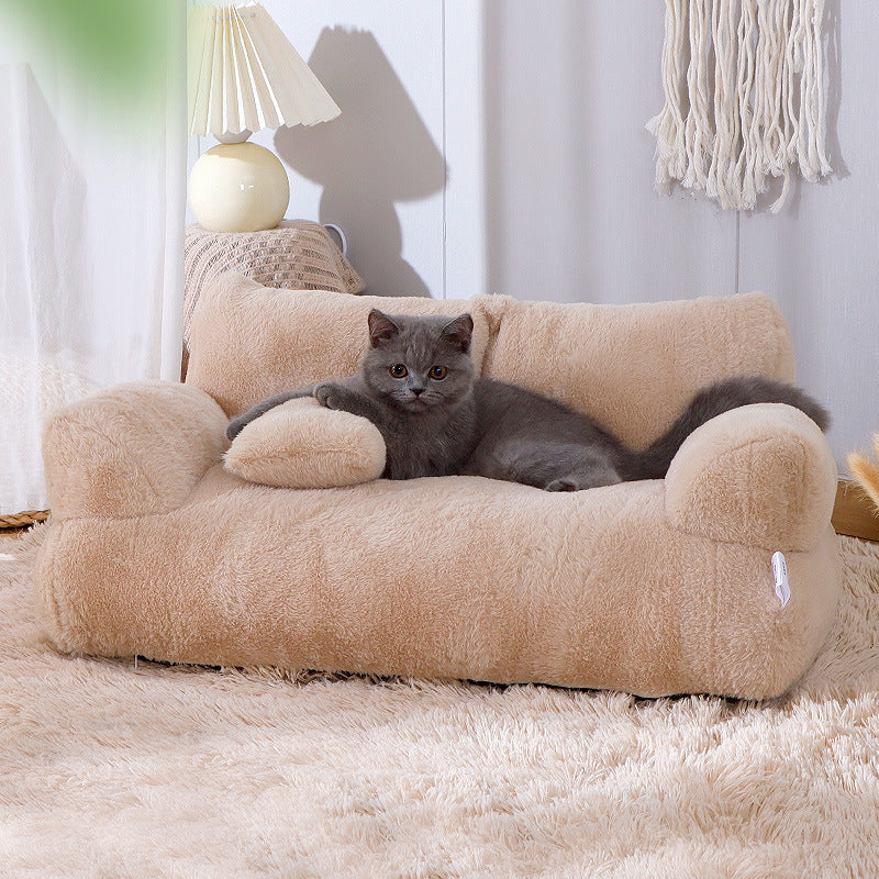 Gray Cat Sofa of Polyester with Removable Filling