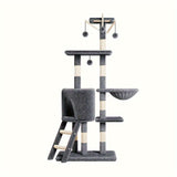 Multi-Level Cat Tower with Scratching Post and Rest Platforms