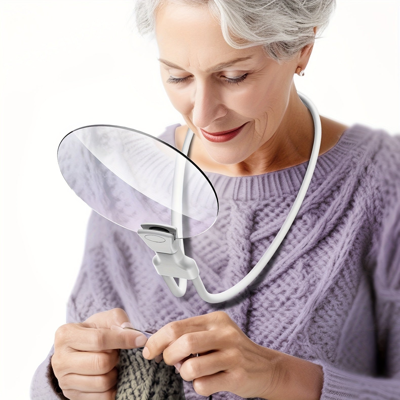 Adjustable 5X Hands-Free Magnifying Glass for Everyday Practical Use