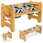 Elevated Bamboo Feeding Stand for Dogs