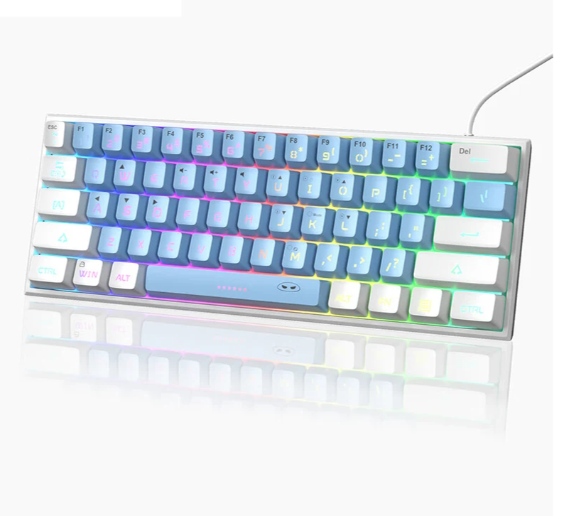 Compact 61-Key RGB Gaming Keyboard for Everyday Practical Use