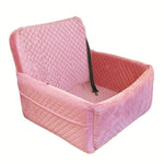 Portable Dog Car Seat with Safety Strap and Ventilation