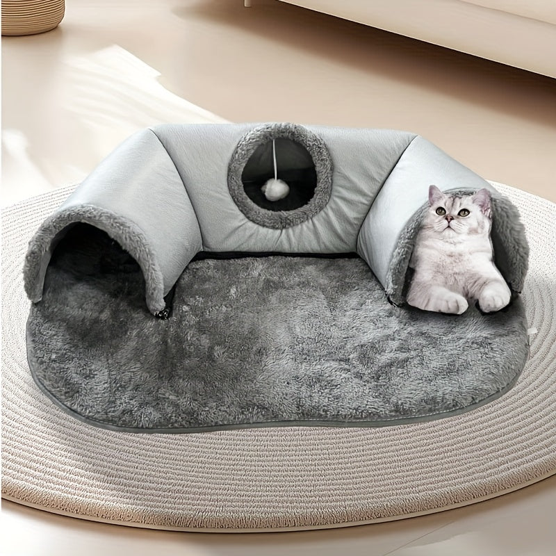 In-1 Cat Tunnel, Cat Bed and Playhouse