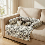 Plush Pet Bed With Raised Edge and Non-Slip Base