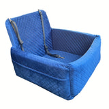 Portable Dog Car Seat with Safety Strap and Ventilation