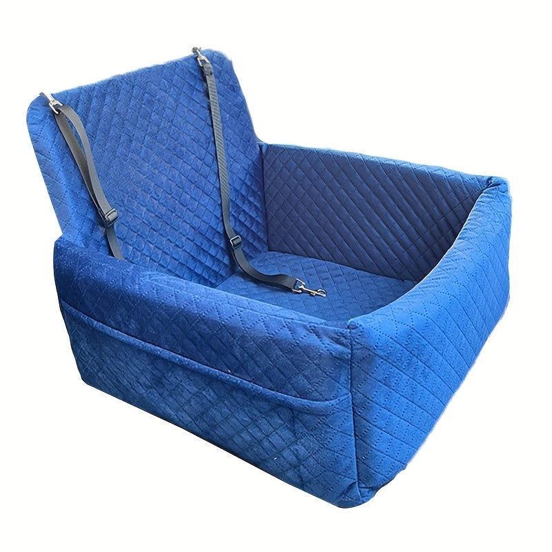 Portable Dog Car Seat with Safety Strap and Ventilation