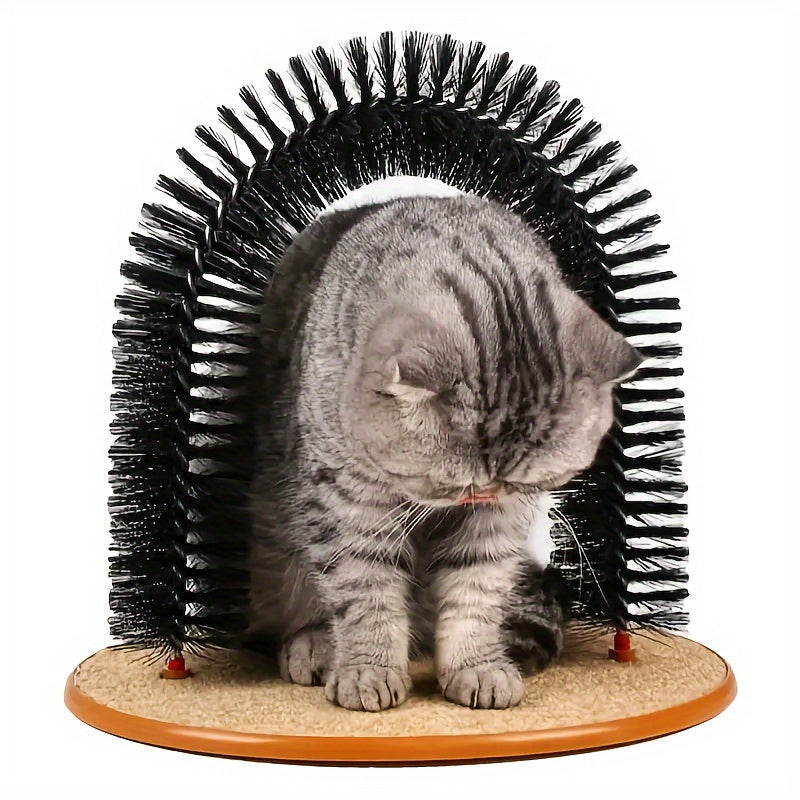 Self-Grooming Arch for Cats with Plastic Brushes