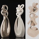 Abstract Embrace Sculpture - Resin Neutral Decorative Figure
