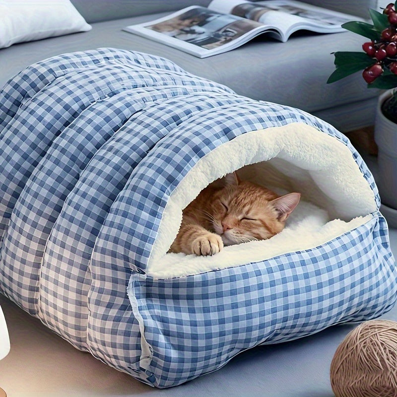 Warm Foldable Cat Cave for Small Cats and Kittens
