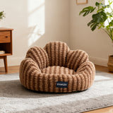 Large Striped Pet Bed of Flannel with Soft Edges