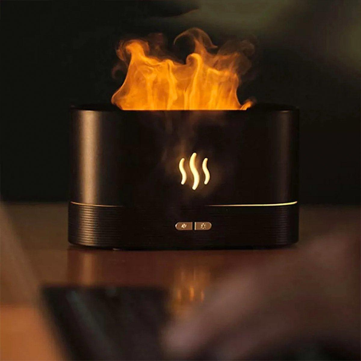 Flame Effect Aroma Diffuser - 180 Ml Humidifier with LED Light