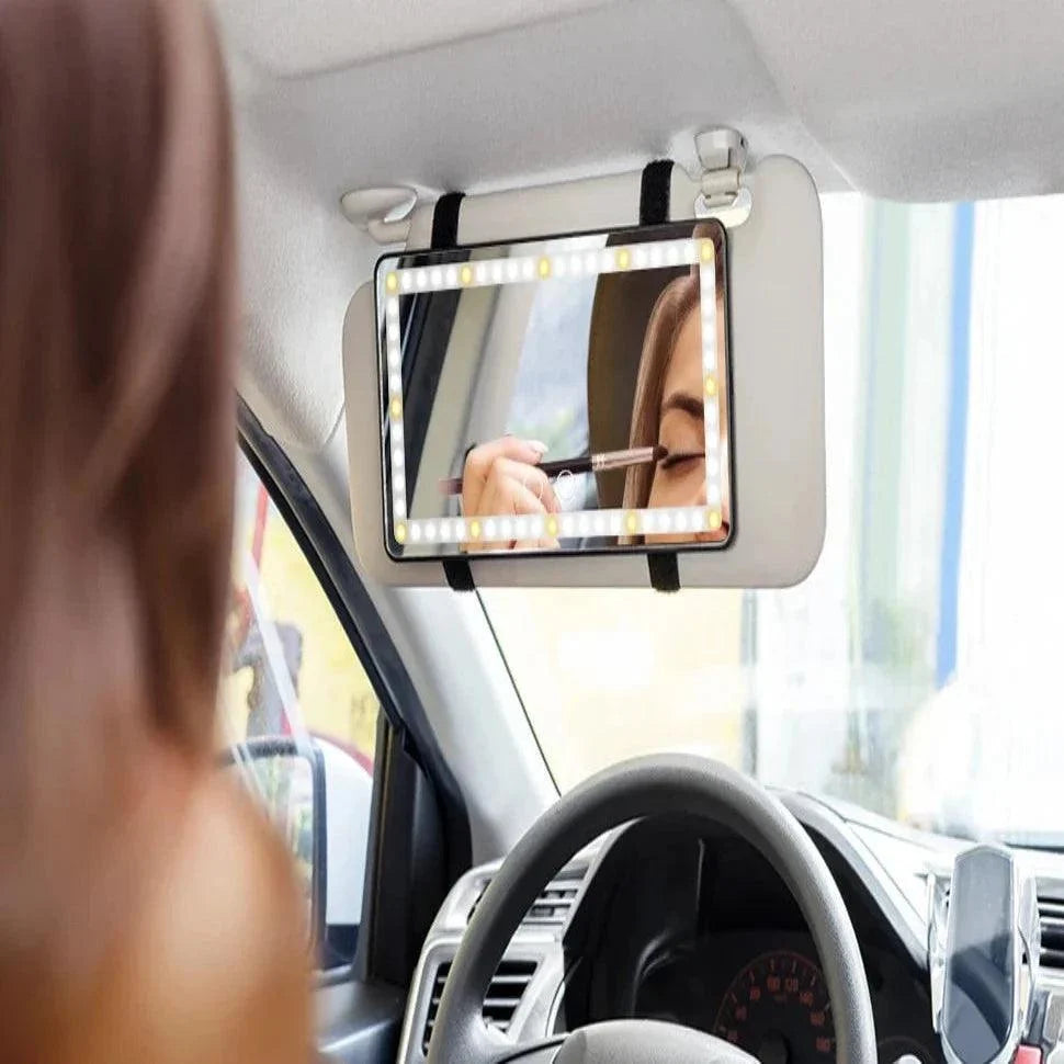 Portable LED Car Makeup Mirror for Travel