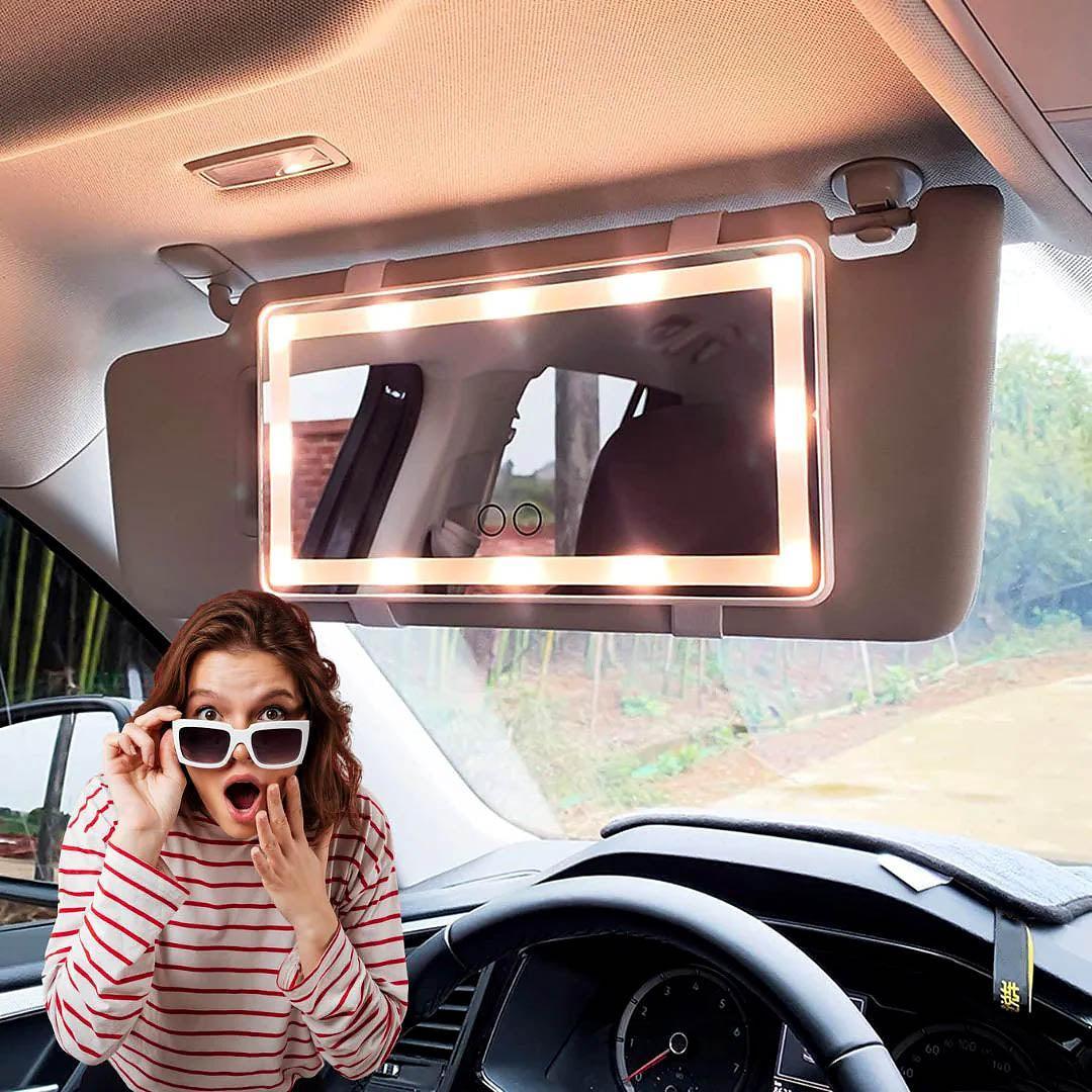 Portable LED Car Makeup Mirror for Travel