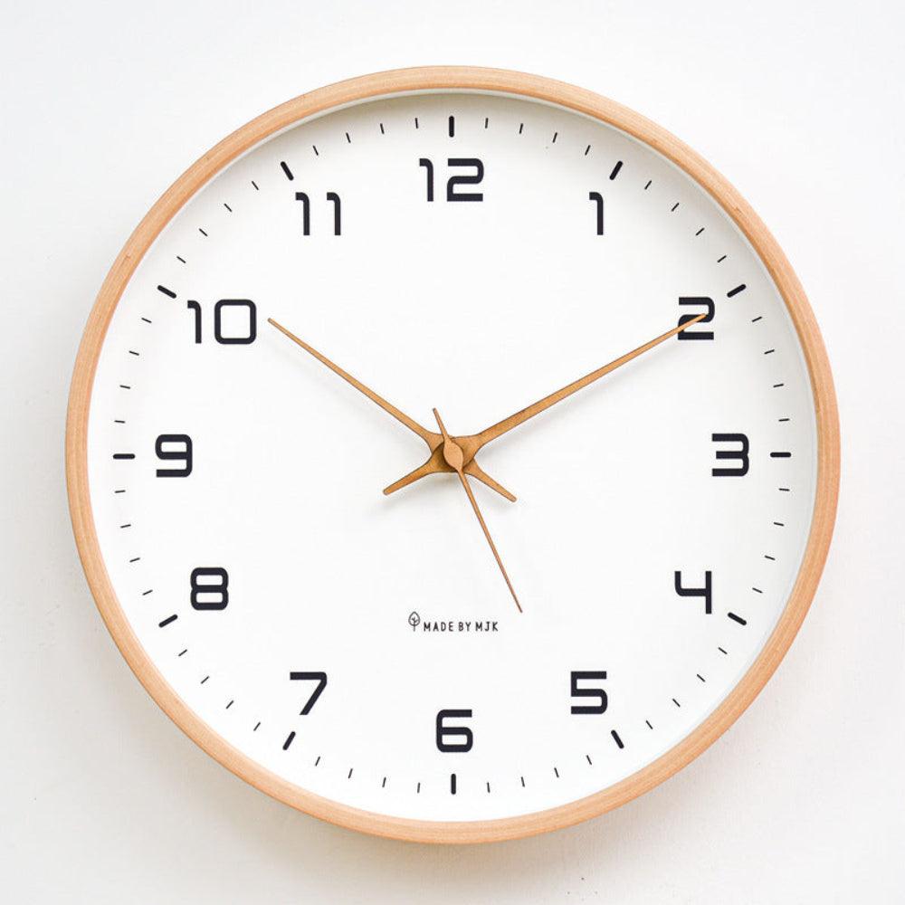 Wooden Wall Clock - Scandinavian Minimalist Design 12 Inches