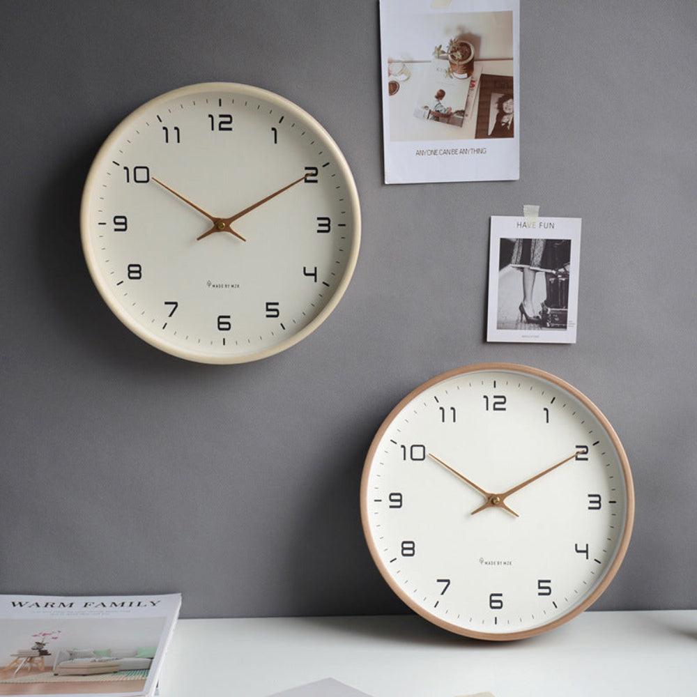Wooden Wall Clock - Scandinavian Minimalist Design 12 Inches