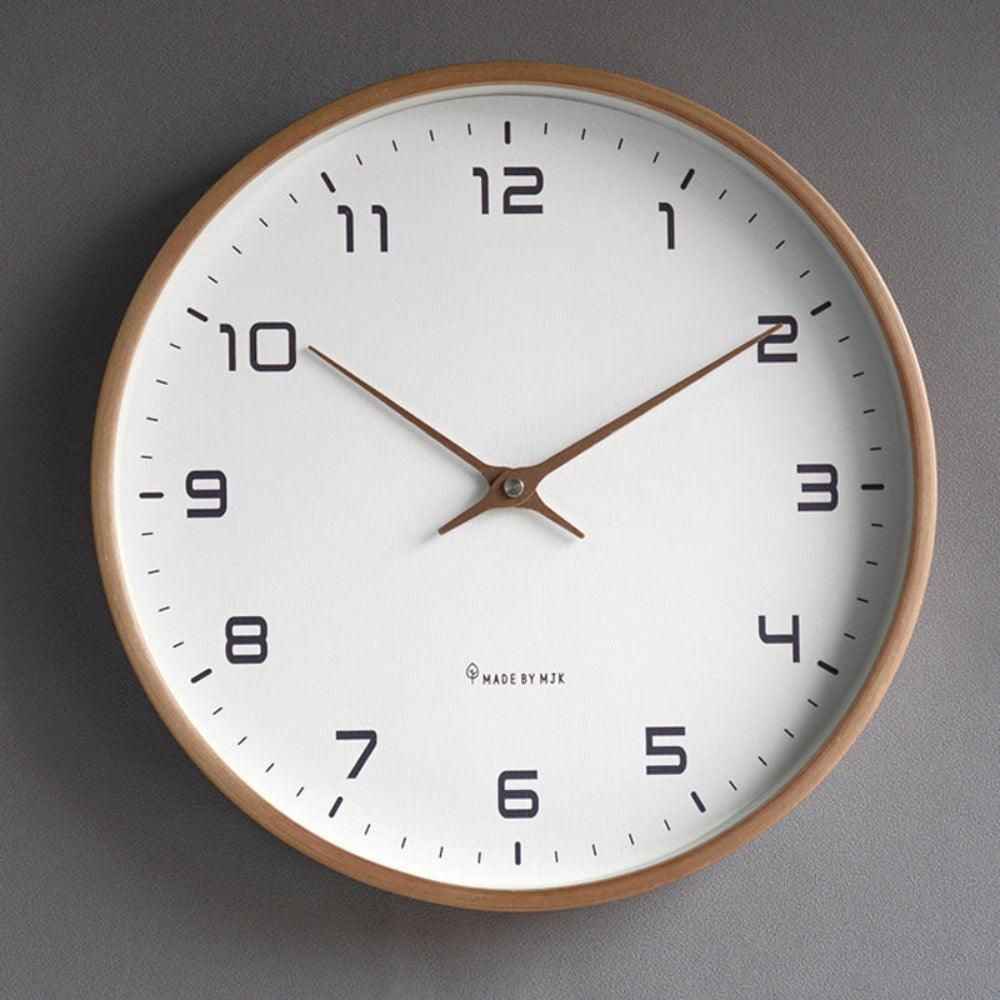 Wooden Wall Clock - Scandinavian Minimalist Design 12 Inches