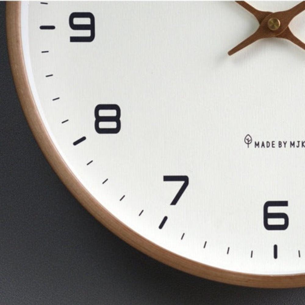 Wooden Wall Clock - Scandinavian Minimalist Design 12 Inches