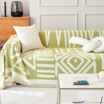 Boho Chenille Sofa Cover - Geometric Anti-Scratch Furniture Protector