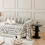 Boho Chenille Sofa Cover - Geometric Anti-Scratch Furniture Protector
