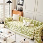 Boho Chenille Sofa Cover - Geometric Anti-Scratch Furniture Protector