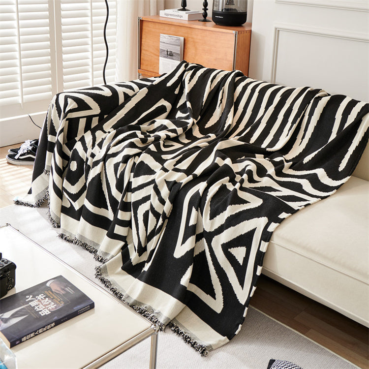 Boho Chenille Sofa Cover - Geometric Anti-Scratch Furniture Protector