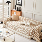 Boho Chenille Sofa Cover - Geometric Anti-Scratch Furniture Protector