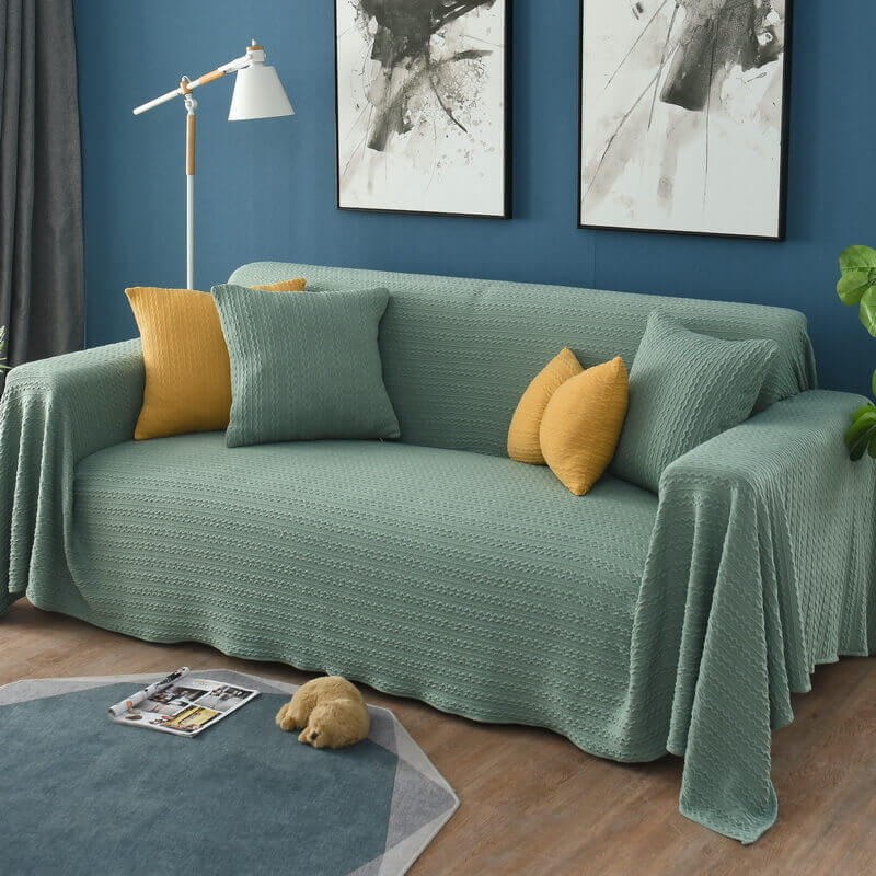 Knitted Sofa Throw Blanket - Cotton Polyester Extra Large Blanket
