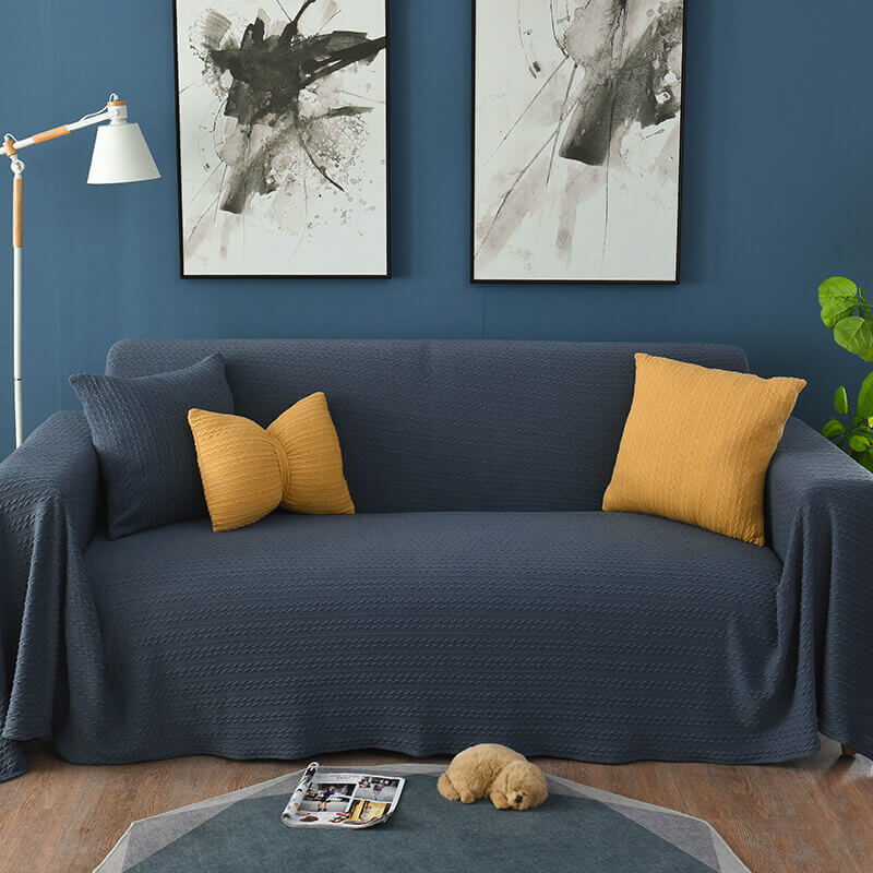 Knitted Sofa Throw Blanket - Cotton Polyester Extra Large Blanket