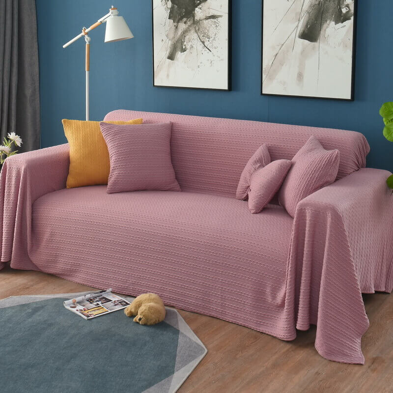 Knitted Sofa Throw Blanket - Cotton Polyester Extra Large Blanket